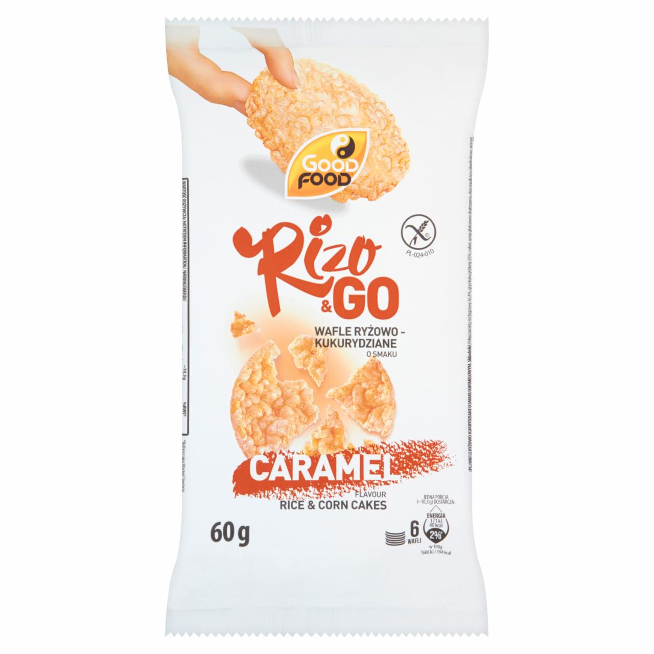 Zdjęcia - Good Food Rizo & Go Wafle ryżowo-kukurydziane o smaku karmelowym 60 g (6 sztuk)