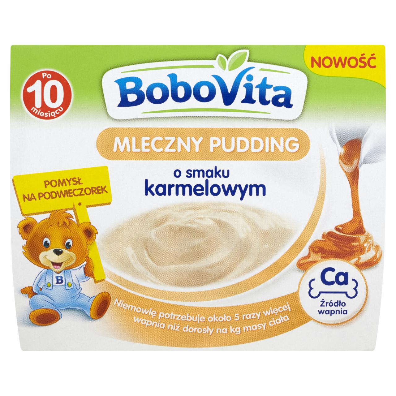 Zdjęcia - BoboVita Mleczny pudding o smaku karmelowym po 10 miesiącu 400 g (4 sztuki)