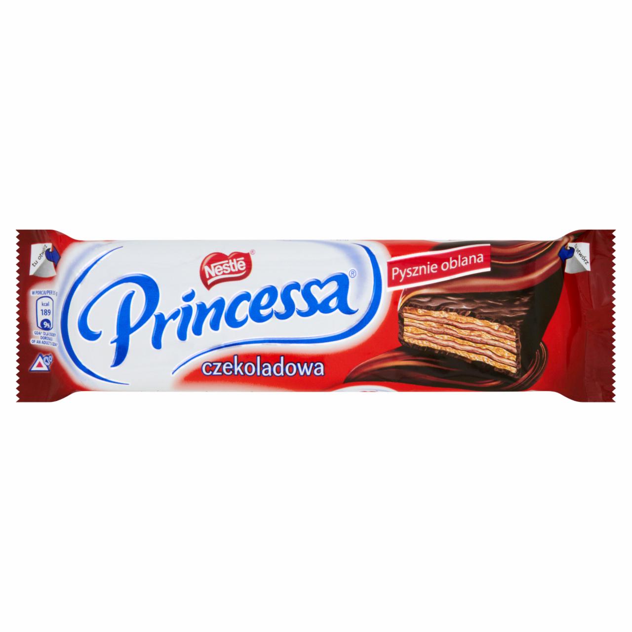 Zdjęcia - Princessa czekoladowa Wafelek przekładany kremem czekoladowym oblany czekoladą deserową 35 g