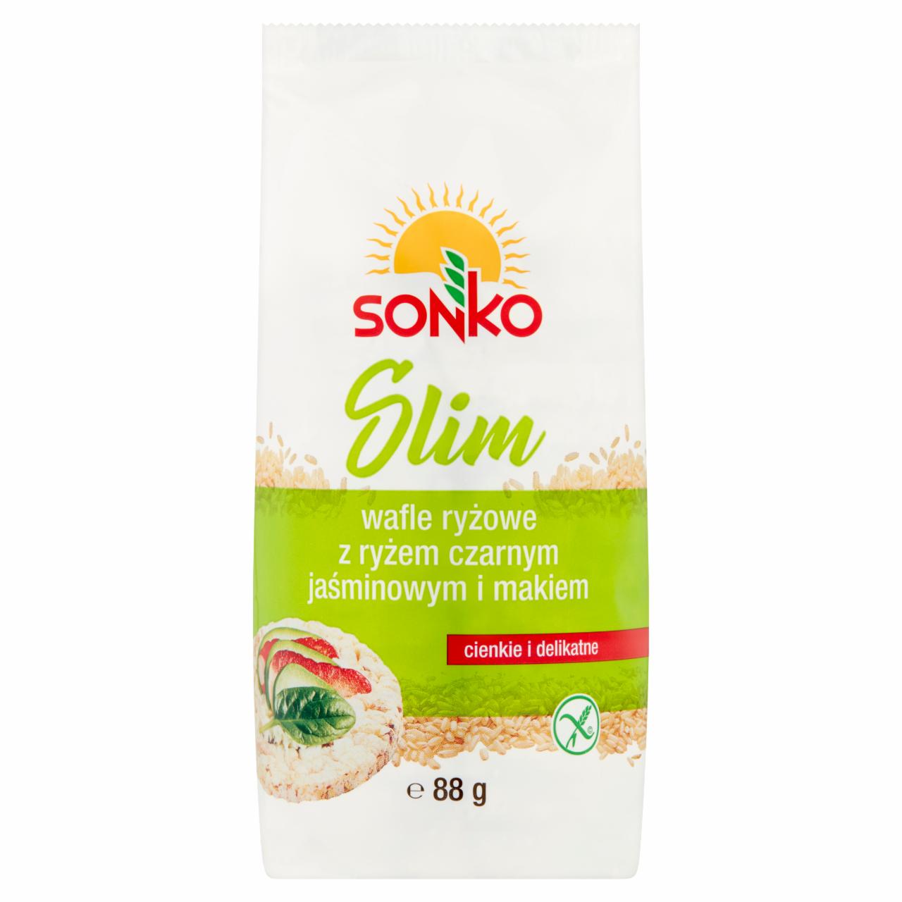 Zdjęcia - Sonko Slim Wafle ryżowe z ryżem czarnym jaśminowym i makiem 88 g