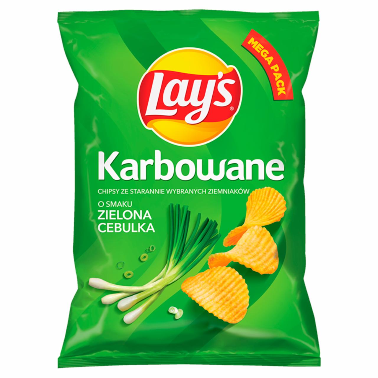 Zdjęcia - Lay's Chipsy ziemniaczane karbowane o smaku zielona cebulka 210 g