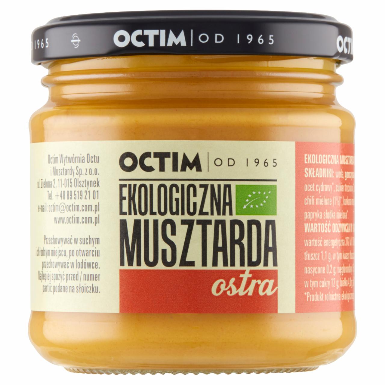 Zdjęcia - Octim Ekologiczna musztarda ostra 180 g