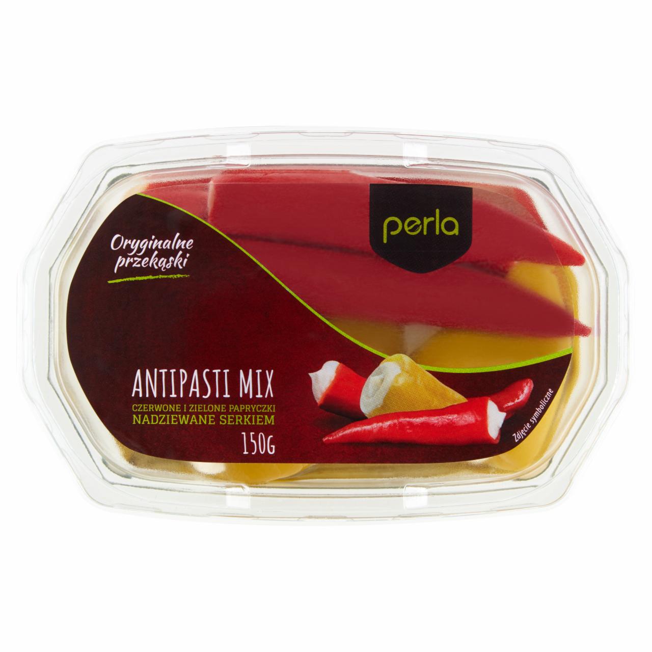 Zdjęcia - Perla Antipasti Mix Czerwone i zielone papryczki nadziewane serkiem 150 g