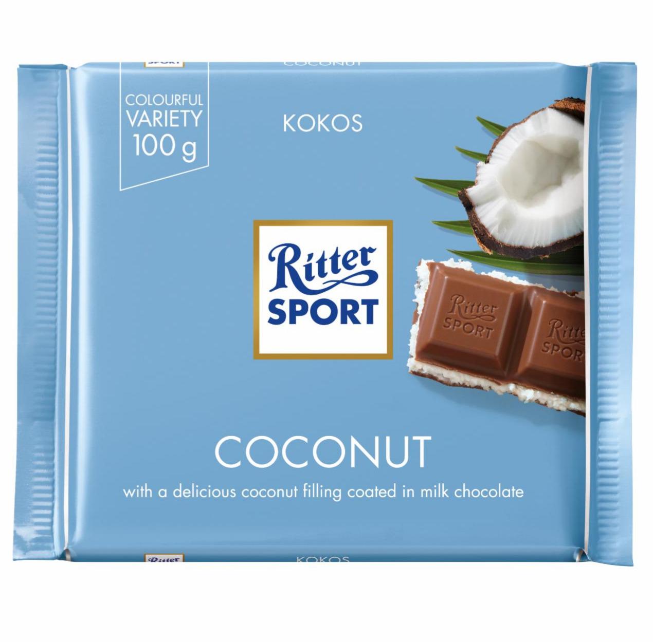 Zdjęcia - Ritter Sport Czekolada mleczna nadziewana kremem kokosowym 100 g