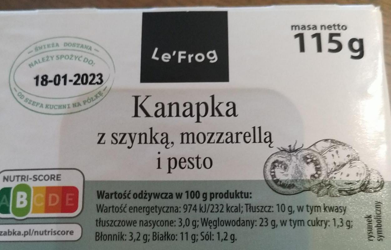 Zdjęcia - Kanapka z szynką mozzarellą i pesto Le'frog