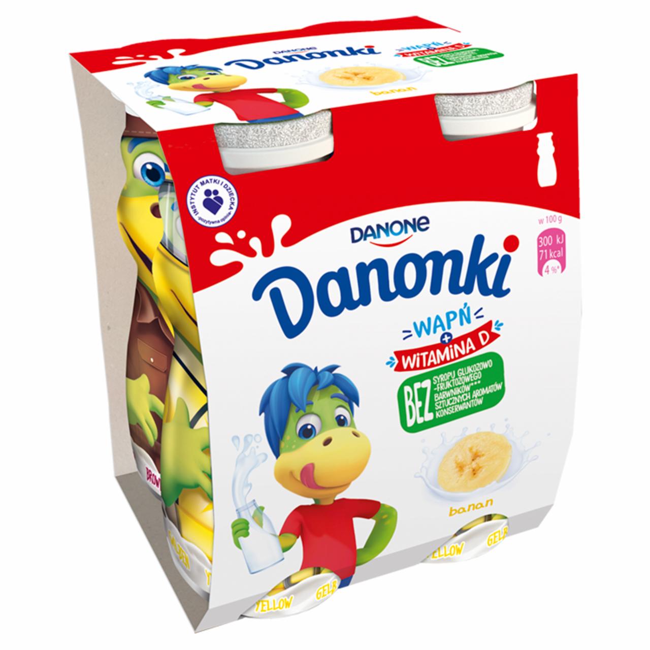 Zdjęcia - Danone Danonki Jogurt banan 400 g (4 x 100 g)