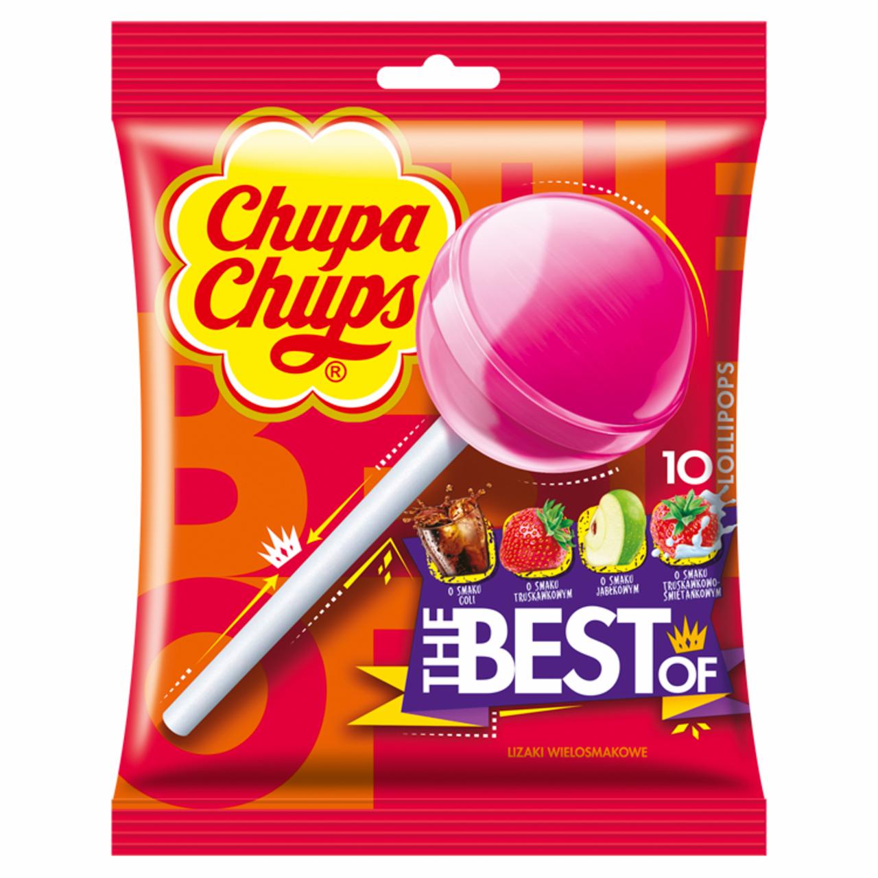 Zdjęcia - Chupa Chups The Best of Cola Milky Fruit Lizaki wielosmakowe 120 g (10 sztuk)