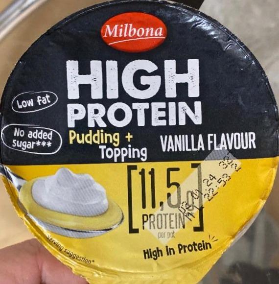 Zdjęcia - High protein pudding+topping vanilla Milbona
