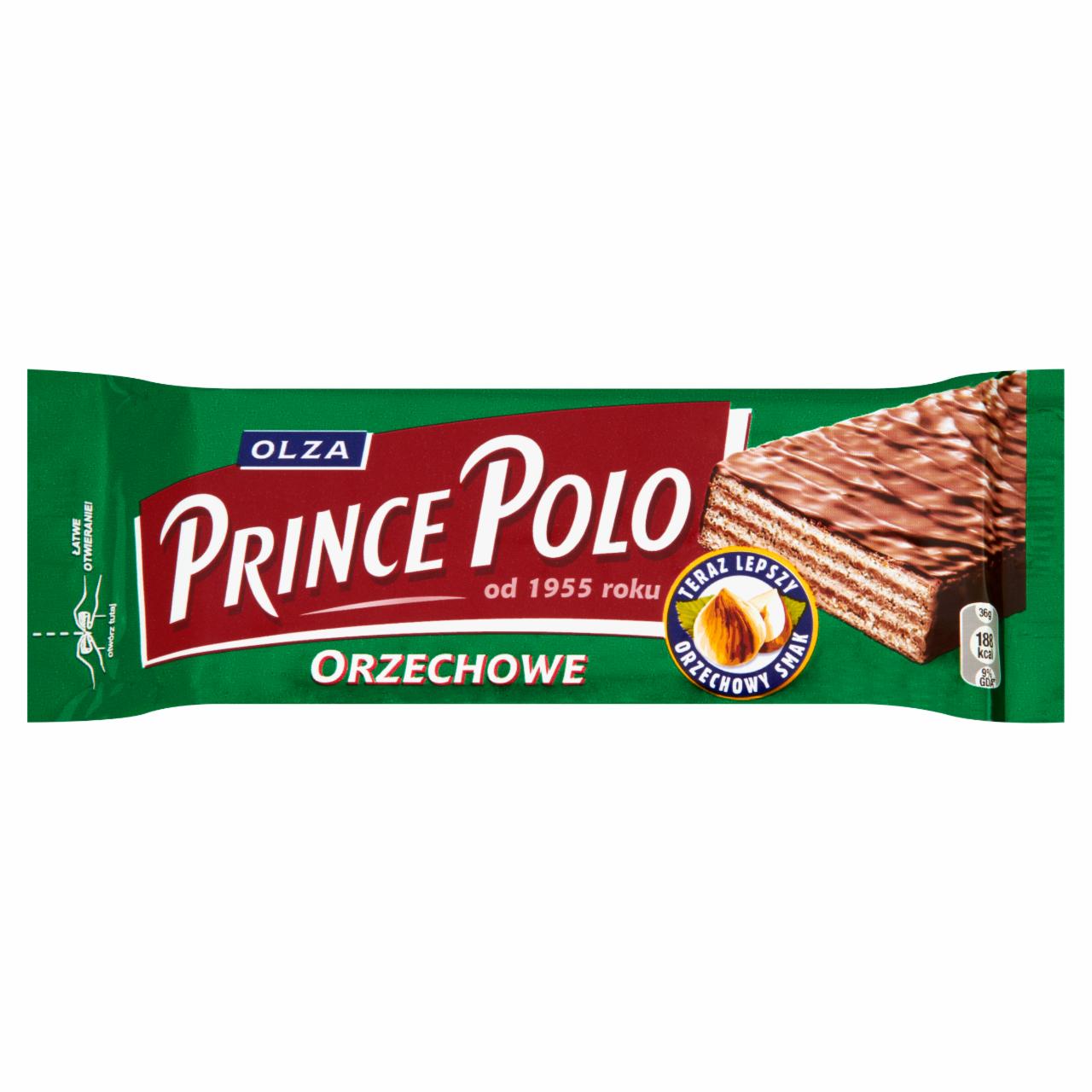 Zdjęcia - Prince Polo Orzechowe Kruchy wafelek z kremem orzechowym oblany czekoladą mleczną 36 g Olza