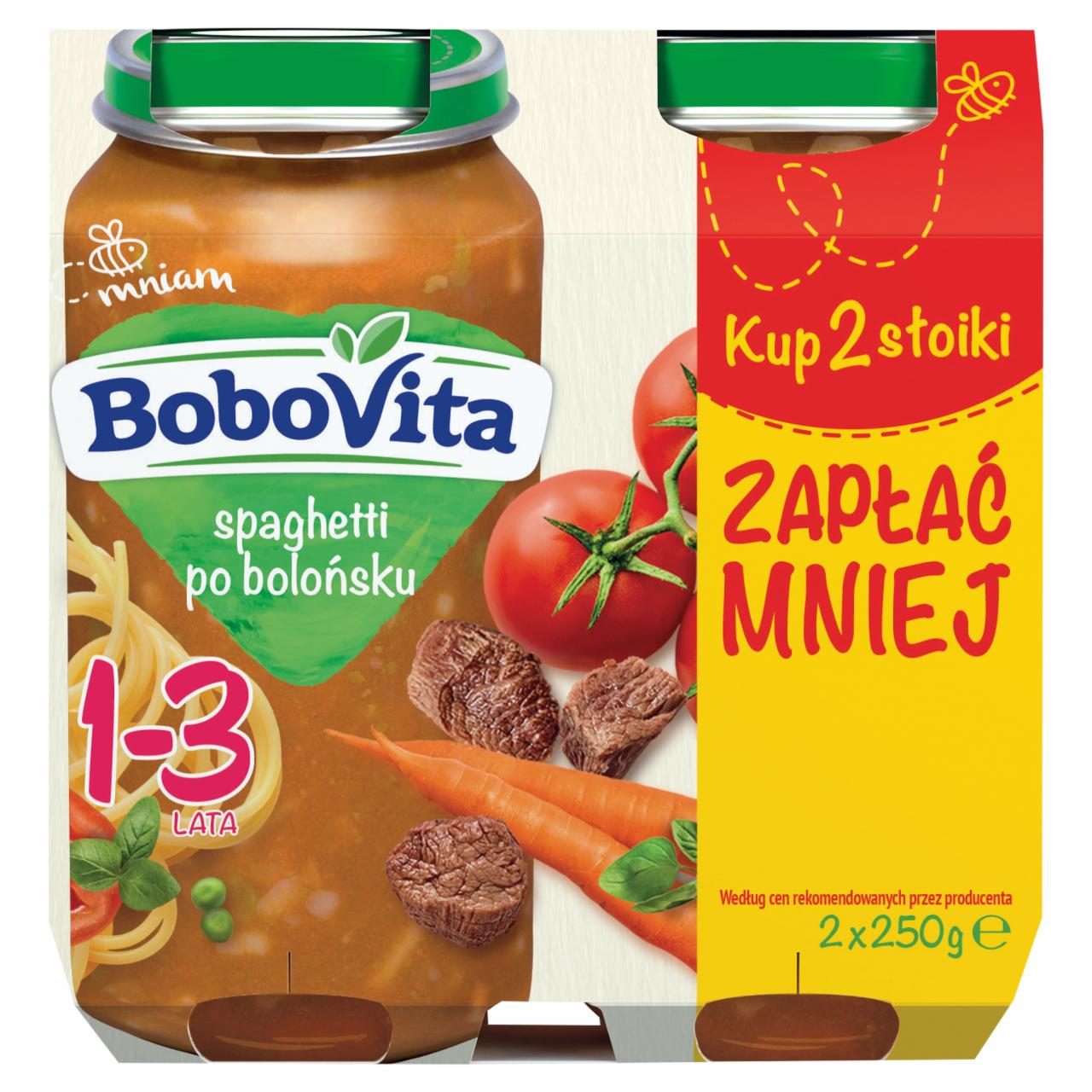 Zdjęcia - BoboVita Spaghetti po bolońsku 1-3 lata 2 x 250 g