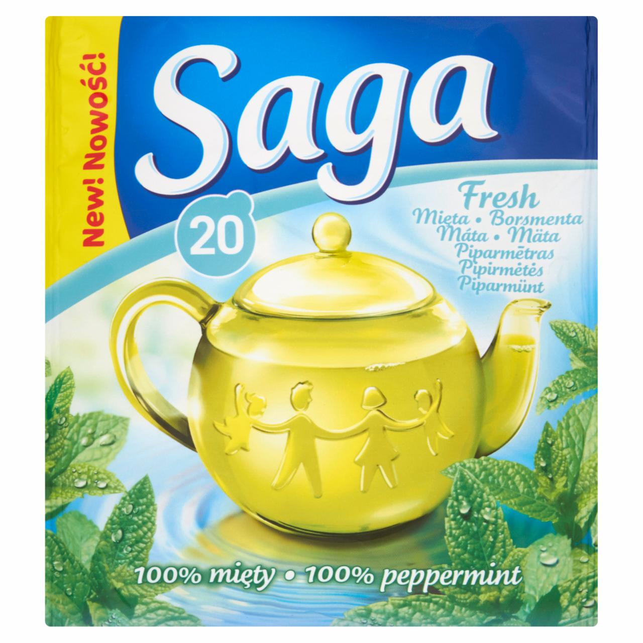Zdjęcia - Saga Fresh mięta Herbatka ziołowa 26 g (20 torebek)
