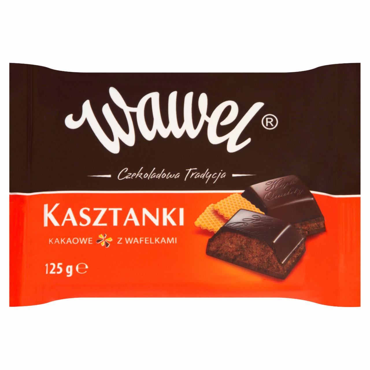 Zdjęcia - Wawel Kasztanki kakaowe z wafelkami Czekolada nadziewana 125 g