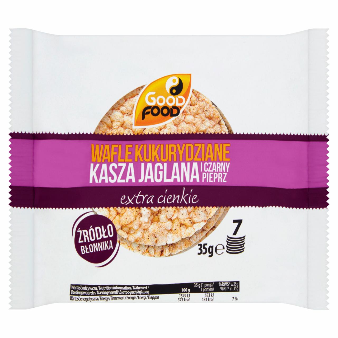 Zdjęcia - Good Food Wafle kukurydziane kasza jaglana i czarny pieprz 35 g (7 sztuk)