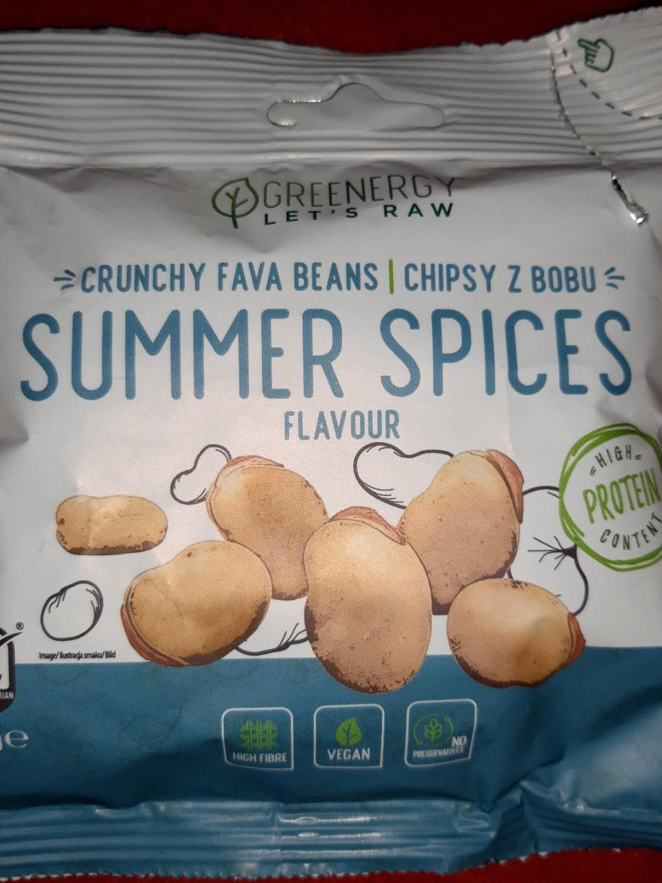 Zdjęcia - Chipsy z bobu Summer spices Greenergy