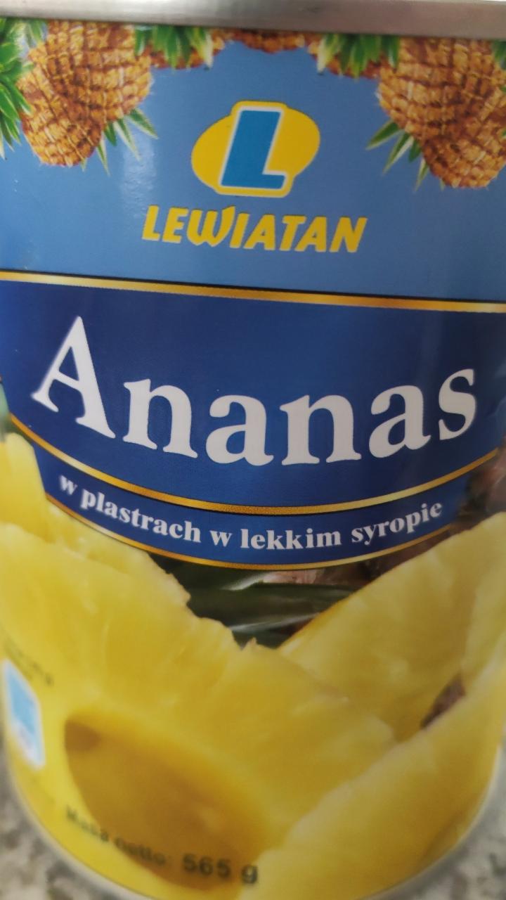 Zdjęcia - Ananas w plastrach w lekkim syropie Lewiatan