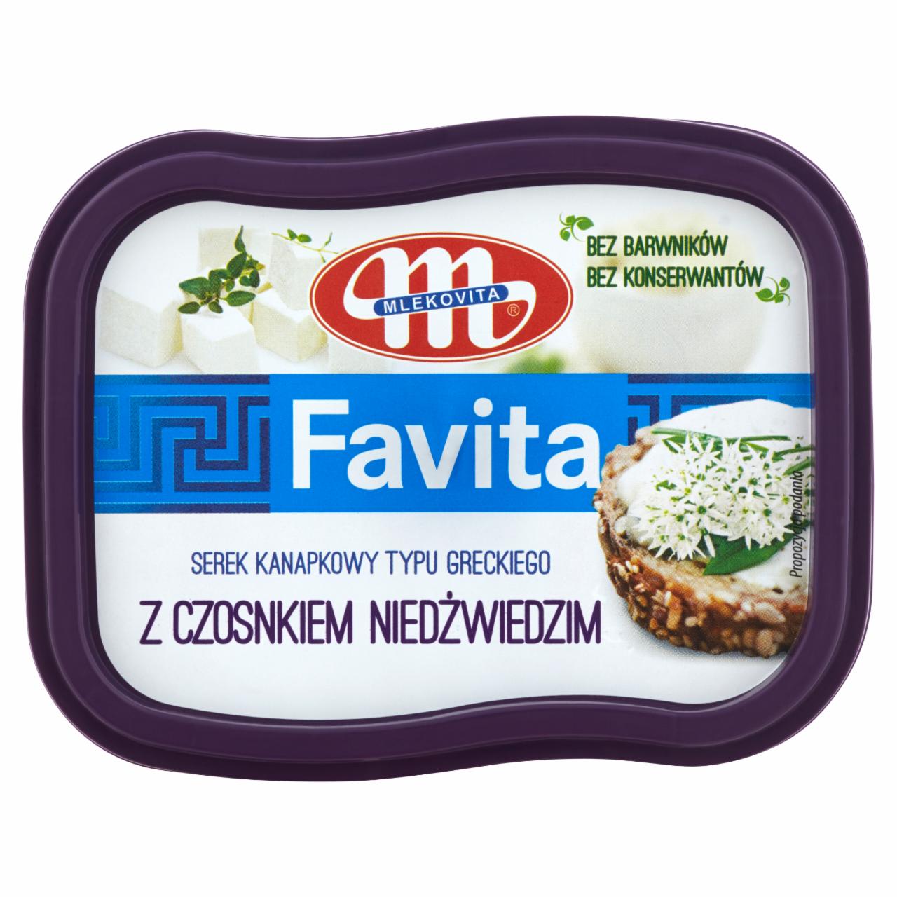 Zdjęcia - Mlekovita Favita Serek kanapkowy typu greckiego z czosnkiem niedźwiedzim 150 g