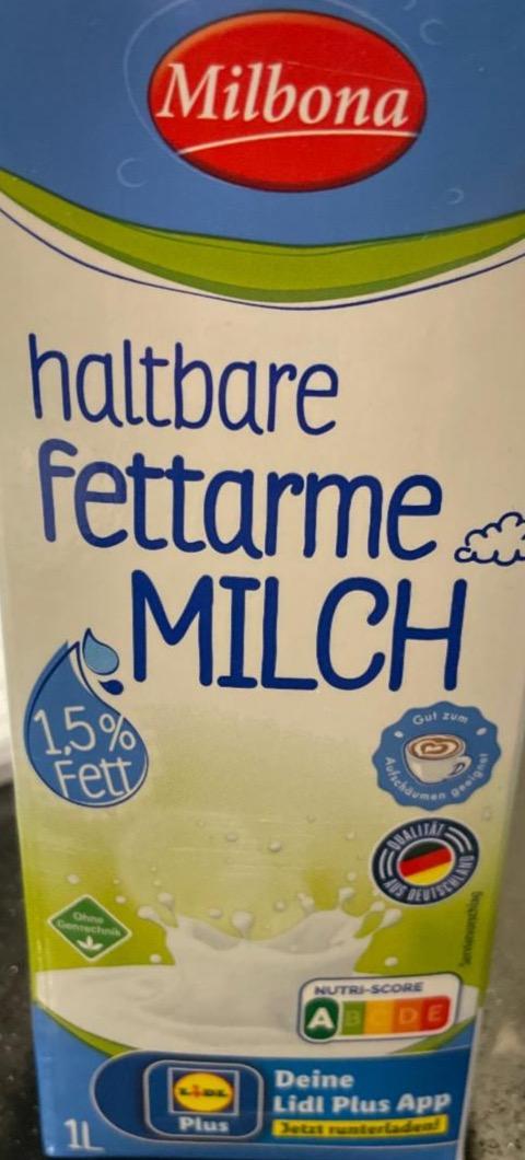 Zdjęcia - Haltbare fettarme Milch 1,5% Fett Milbona
