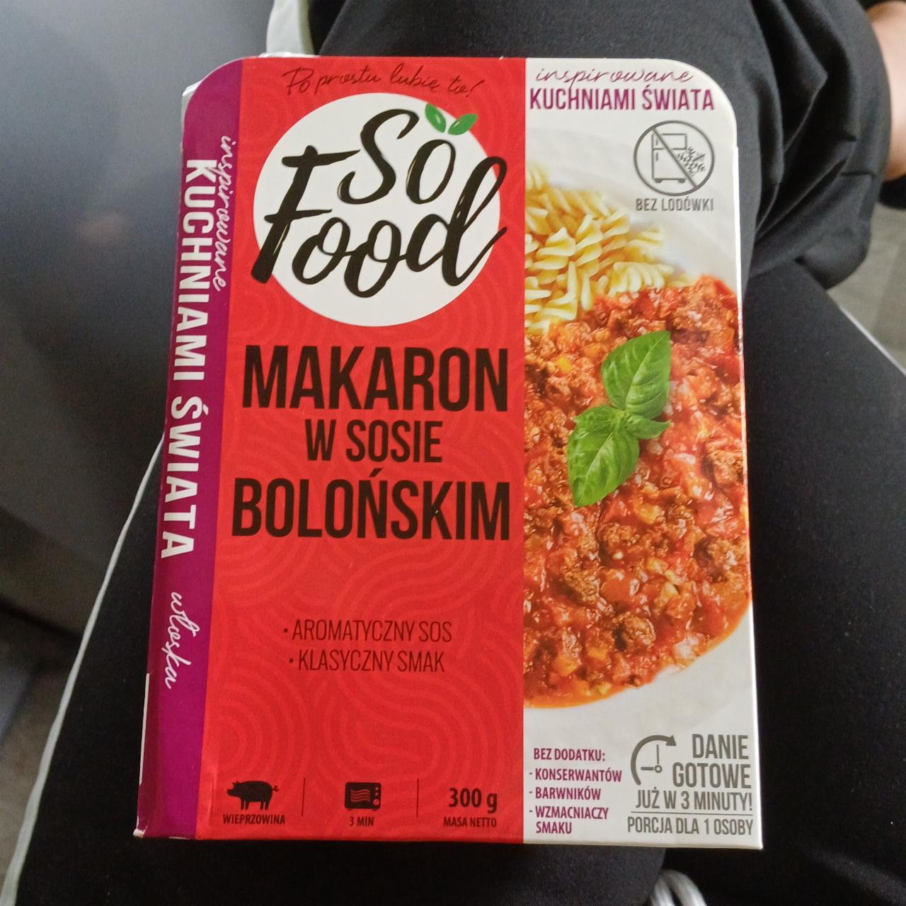 Zdjęcia - Makaron w sosie bolońskim So Food