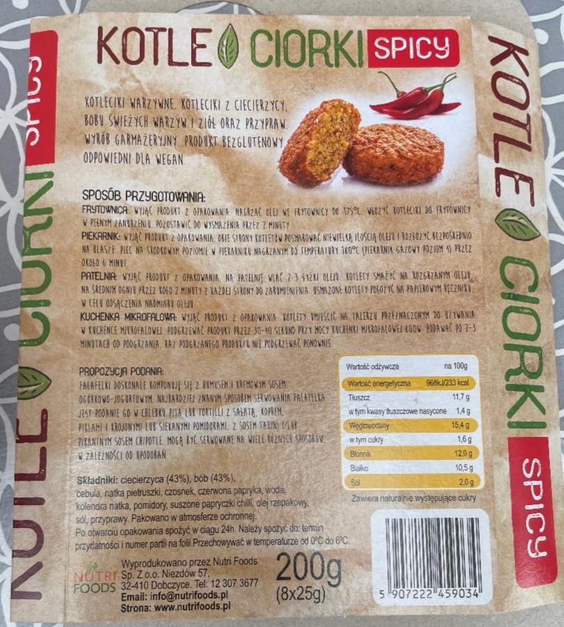 Zdjęcia - Kotle Ciorki Spicy Nutri foods