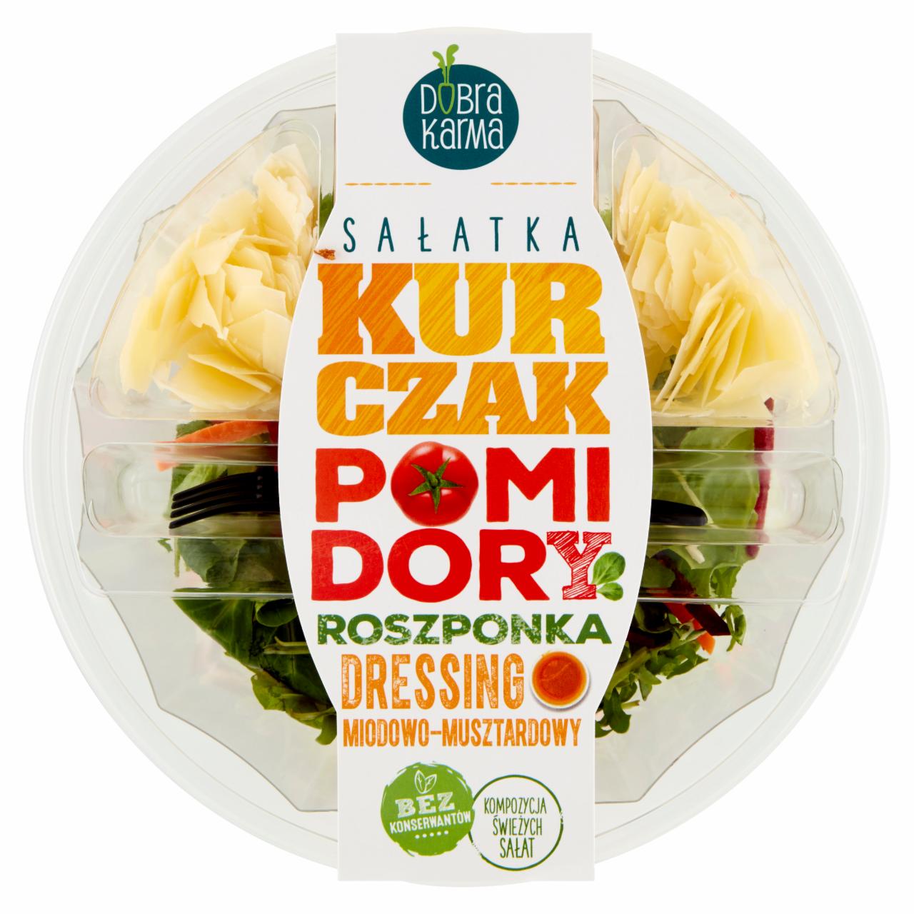 Zdjęcia - Dobra Karma Sałatka kurczak pomidory roszponka dressing miodowo-musztardowy 195 g