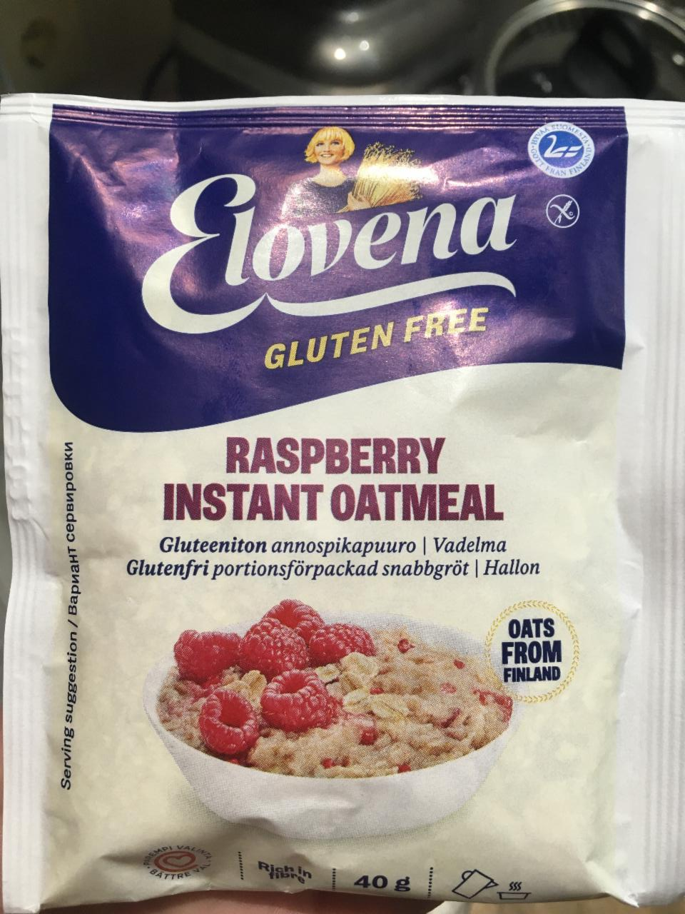 Zdjęcia - Elovena Gluten Free Bezglutenowa owsianka błyskawiczna z malinami 40 g