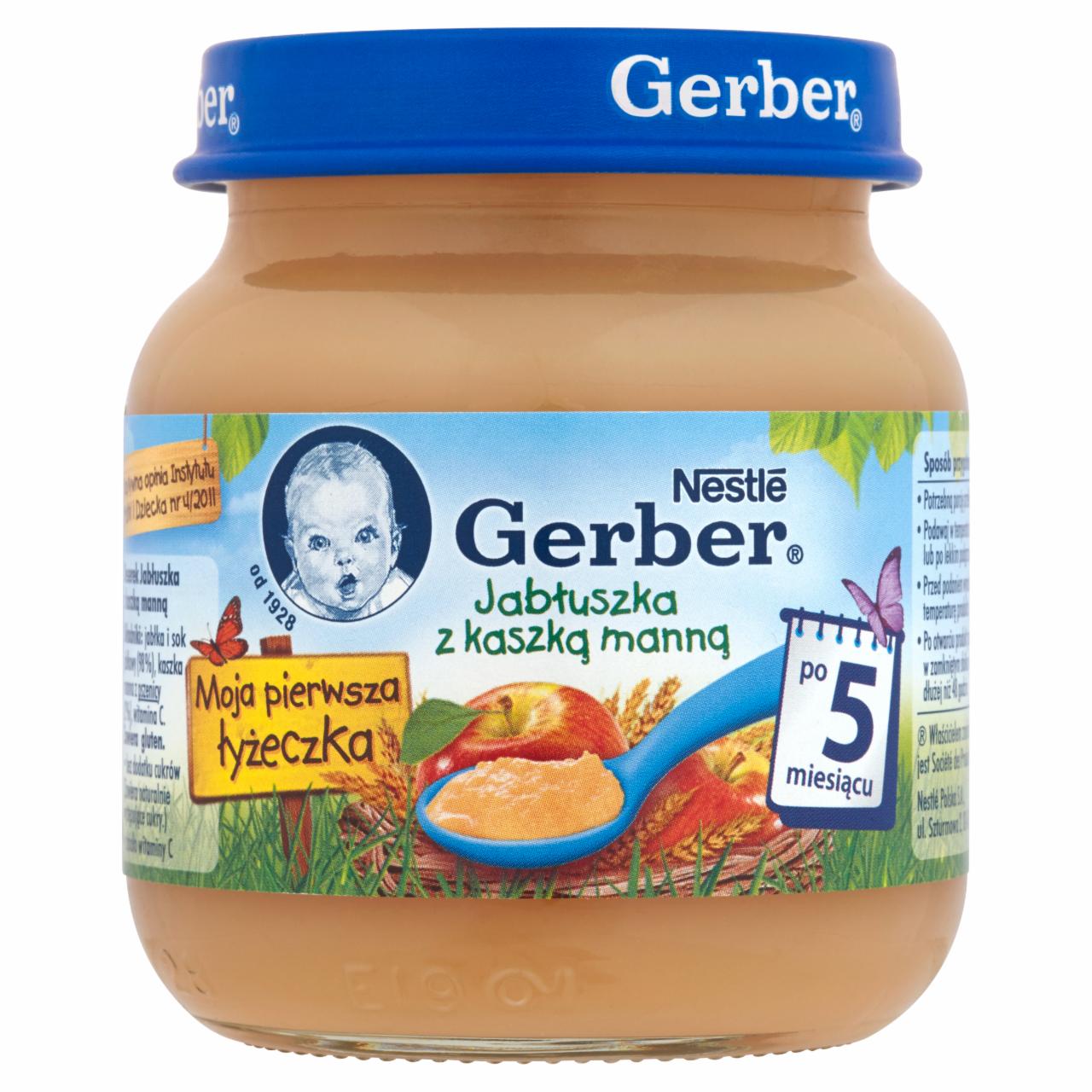 Zdjęcia - Gerber Moja pierwsza łyżeczka Jabłuszka z kaszką manną po 5 miesiącu 125 g