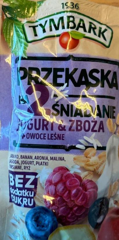 Zdjęcia - Przekąska na 2 śniadanie jogurt & zboża owoce leśnie Tymbark