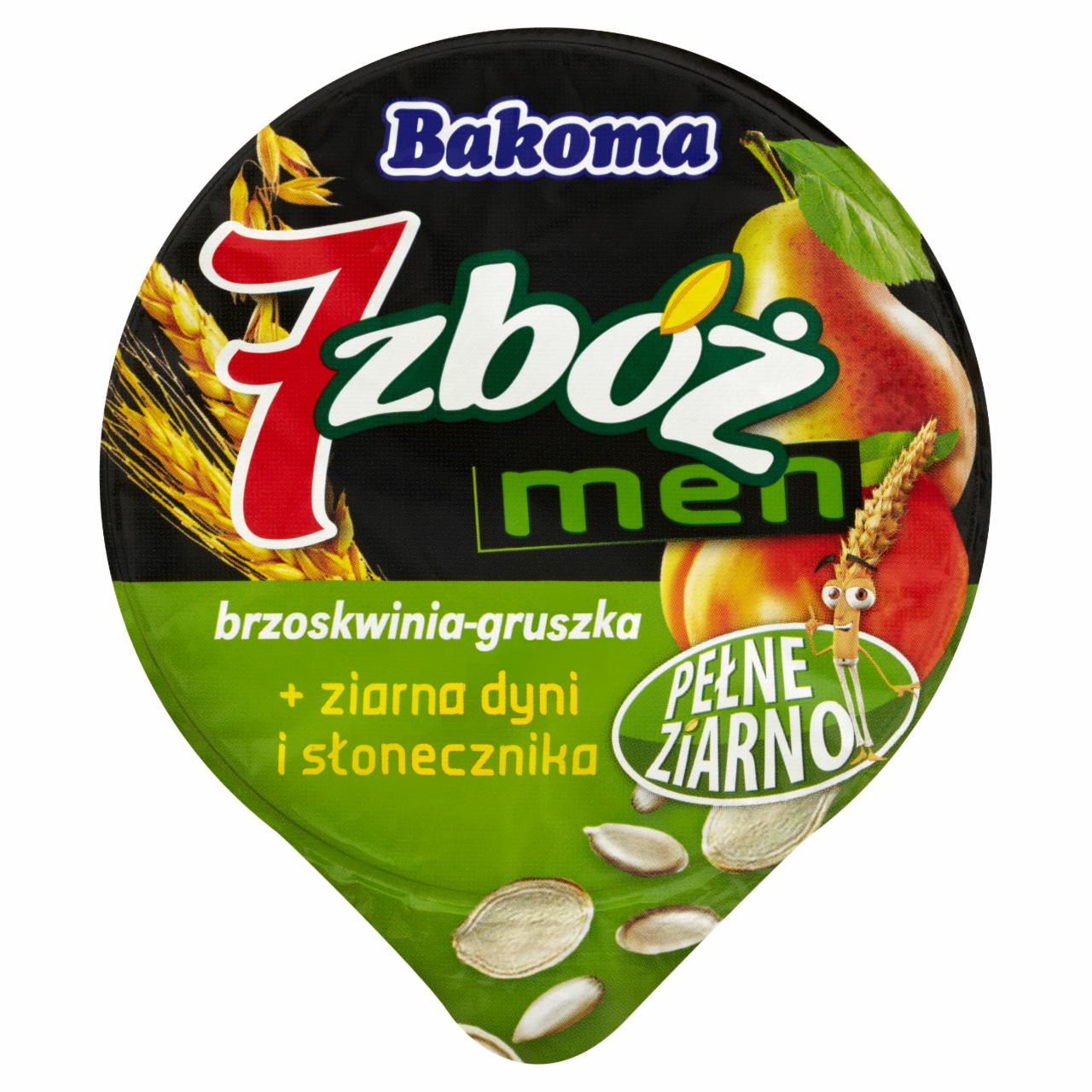 Zdjęcia - Bakoma 7 zbóż men brzoskwinia-gruszka Jogurt 170 g