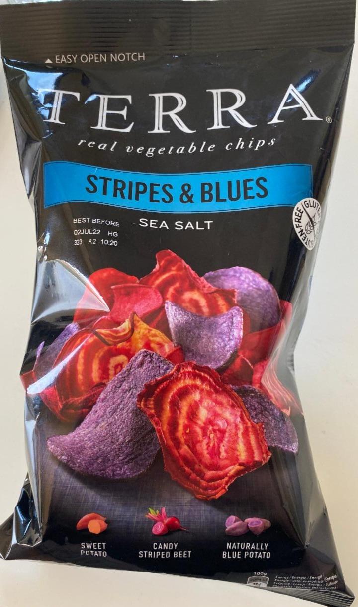 Zdjęcia - Stripes & Blues Sea Salt Real Vegetable Chips Terra