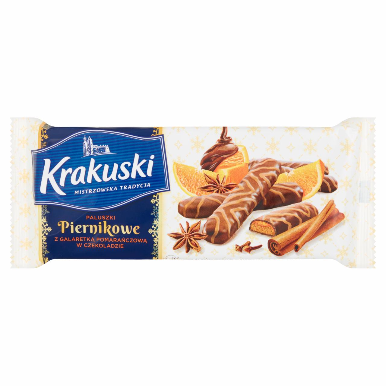 Zdjęcia - Krakuski Paluszki piernikowe z galaretką pomarańczową w czekoladzie 126 g