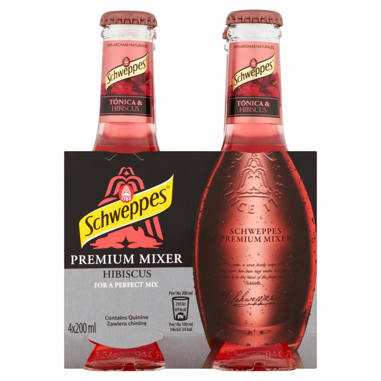 Zdjęcia - Schweppes Premium Mixer Hibiscus Napój gazowany 4 x 200 ml