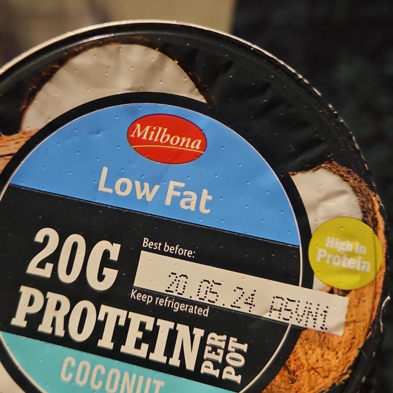Zdjęcia - Jogurt proteinowy o niskiej zawartości tłuszczu o smaku kokosowym Milbona