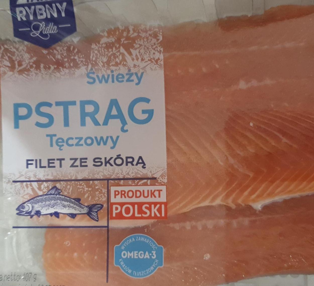 Zdjęcia - Świeży Pstrąg Tęczowy filet ze skórą Targ Rybny Lidla