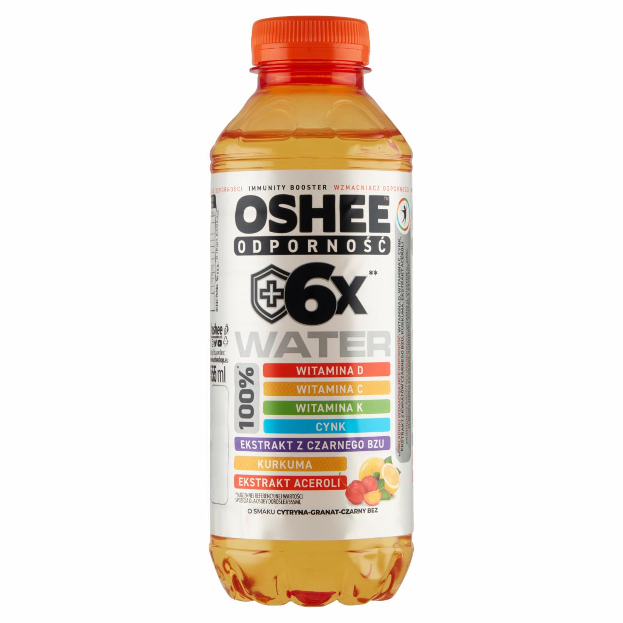 Zdjęcia - Oshee Water Odporność Napój niegazowany o smaku cytryna-granat-czarny bez 555 ml