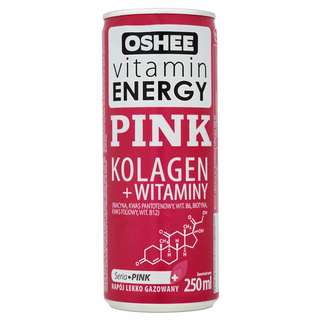 Zdjęcia - Oshee Vitamin Energy Pink Kolagen Napój lekko gazowany 250 ml