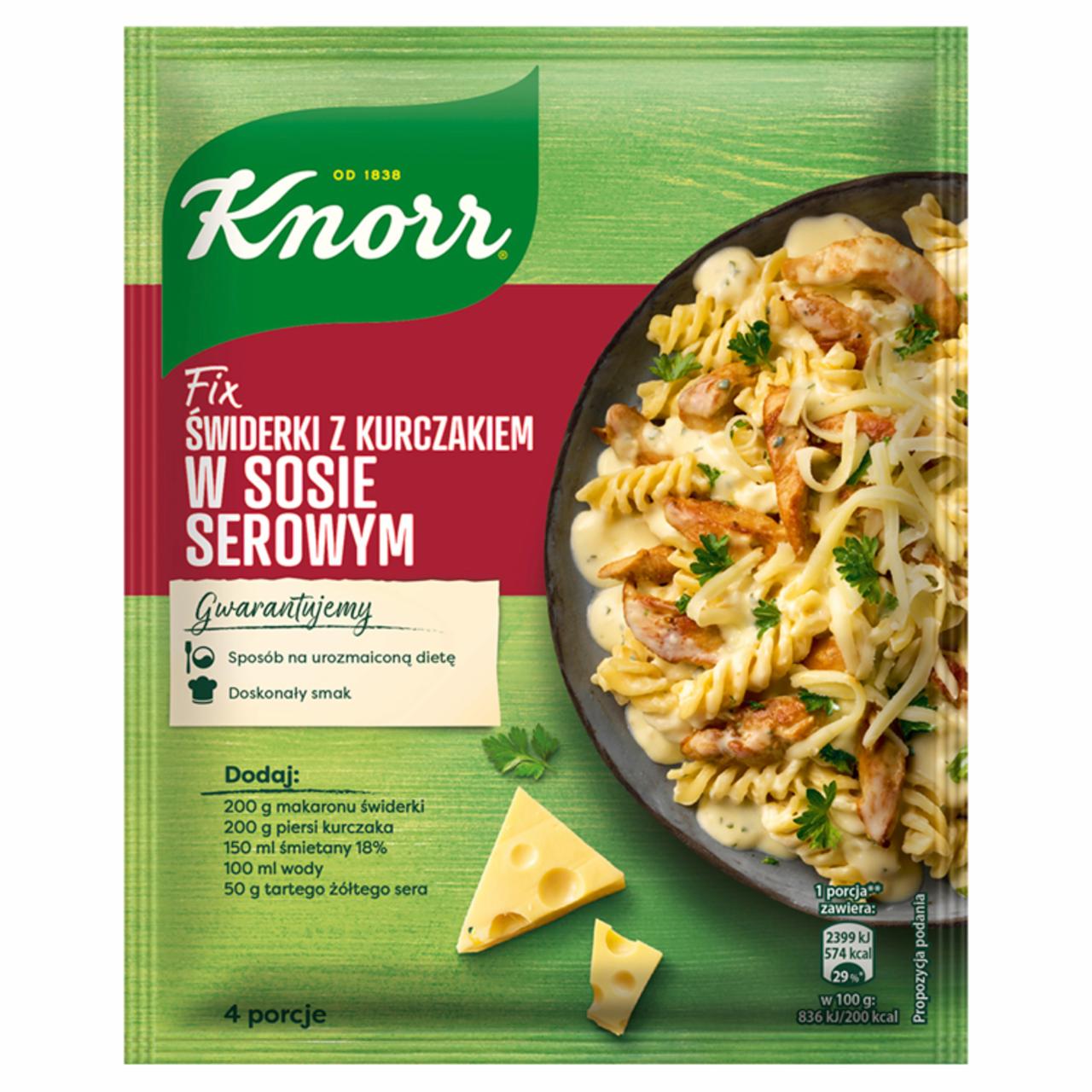 Zdjęcia - Knorr Fix Świderki z kurczakiem w sosie serowym 45 g