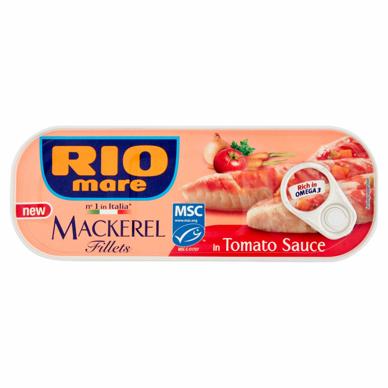 Zdjęcia - Rio Mare Filety makreli w sosie pomidorowym z warzywami 169 g