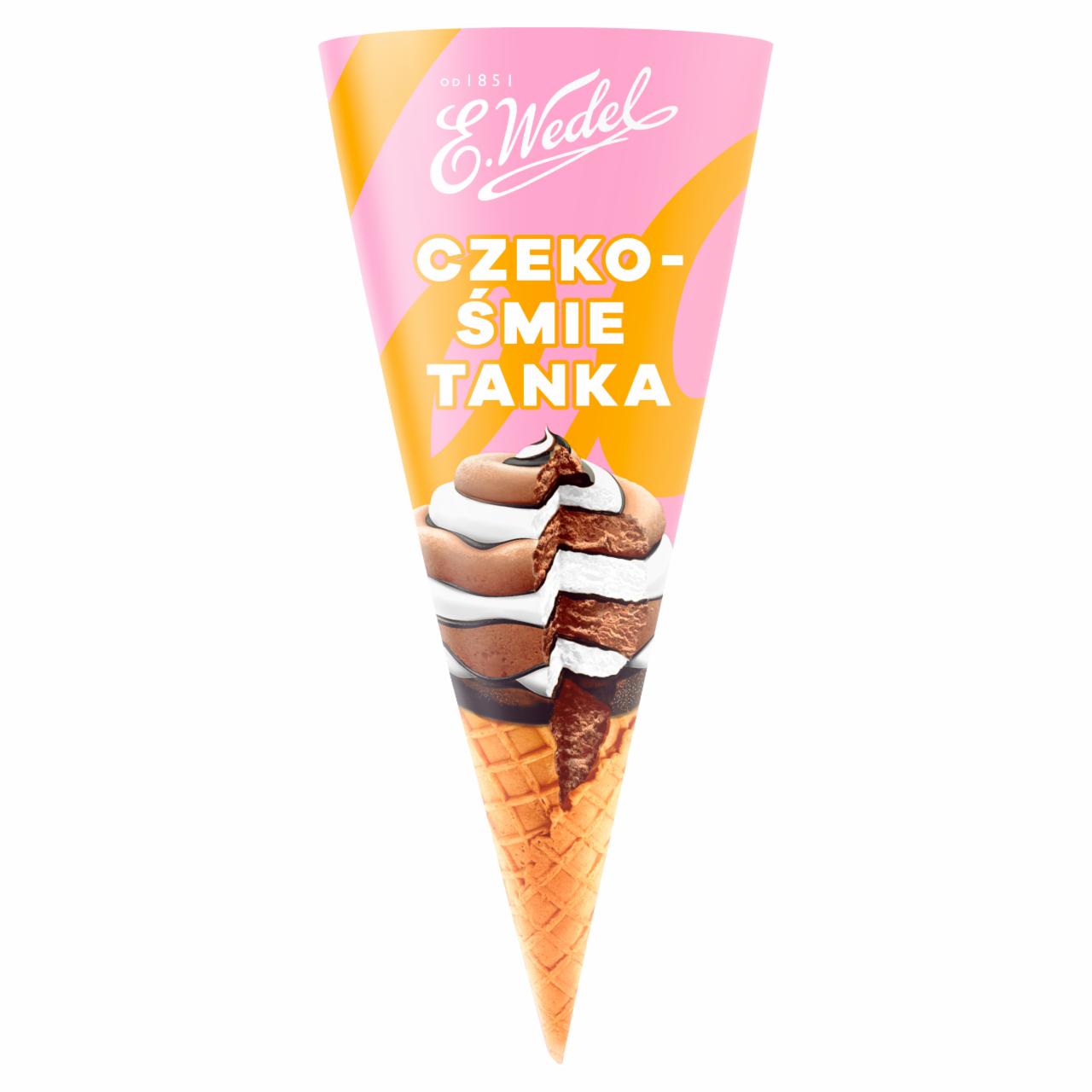 Zdjęcia - E. Wedel Lody czeko-śmietanka w rożku waflowym 150 ml