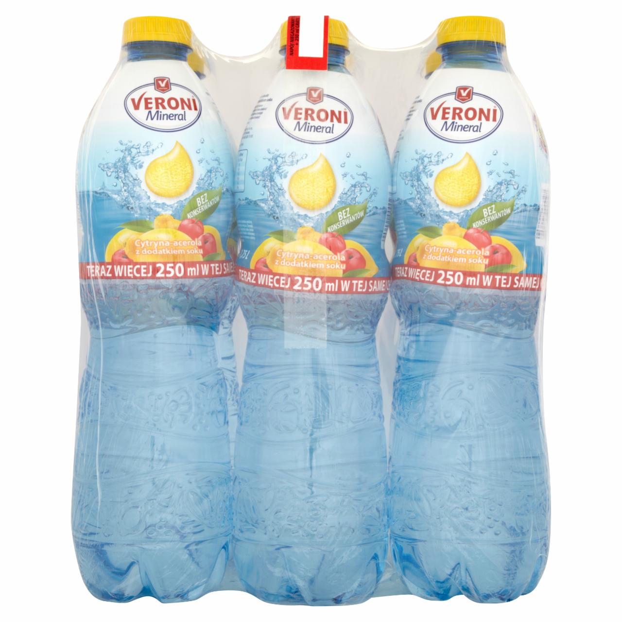 Zdjęcia - Veroni Mineral Cytryna-acerola z dodatkiem soku Napój niegazowany 6 x 1,75 l