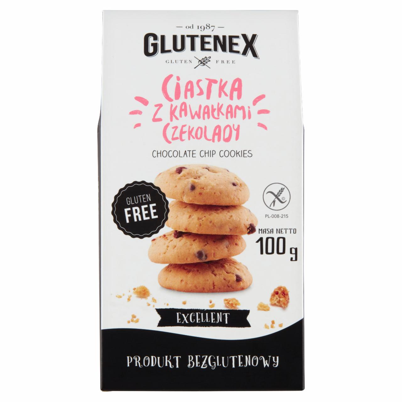 Zdjęcia - Glutenex Ciastka z kawałkami czekolady 100 g