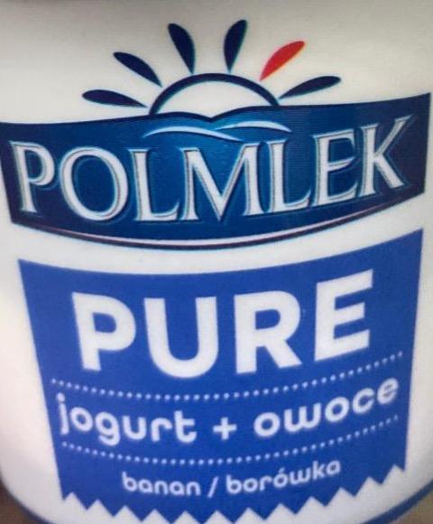 Zdjęcia - Pure jogurt + owoce banan / borówka Polmlek