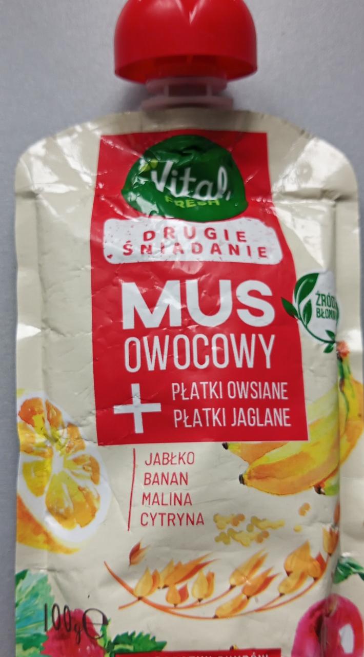 Zdjęcia - Vital Mus owocowy jabłko banan malina cytryna i płaski owsiane z jaglanymi