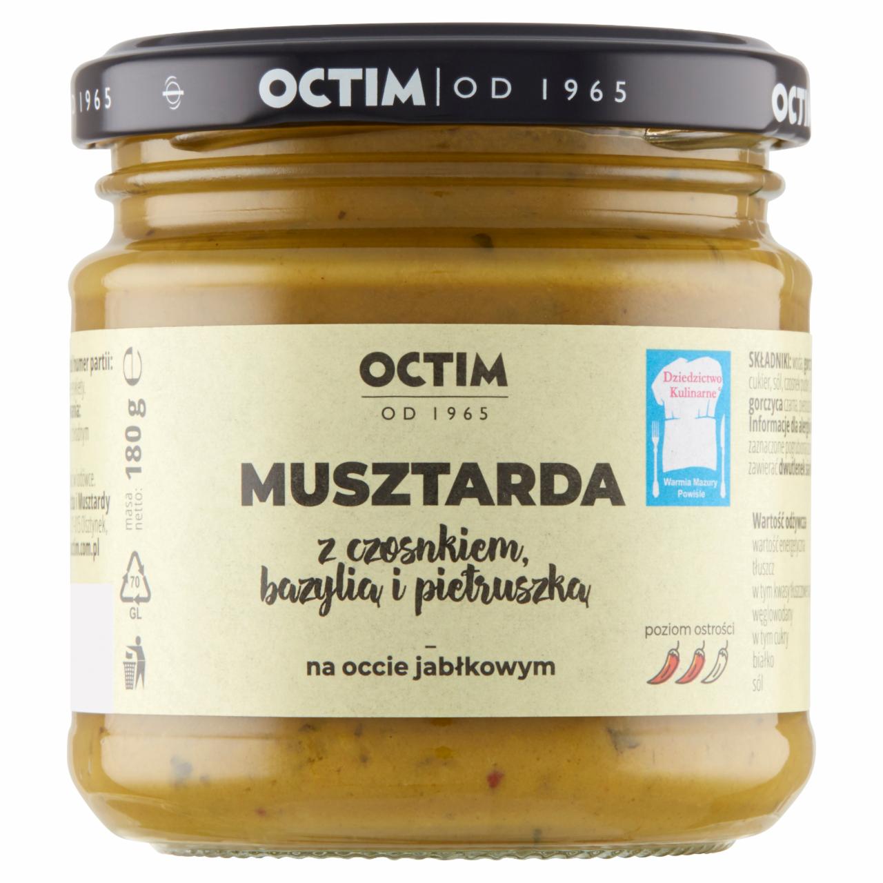 Zdjęcia - Octim Musztarda z czosnkiem bazylią i pietruszką 180 g