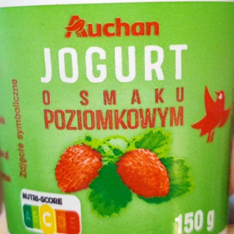 Zdjęcia - Jogurt o smaku poziomkowym Auchan