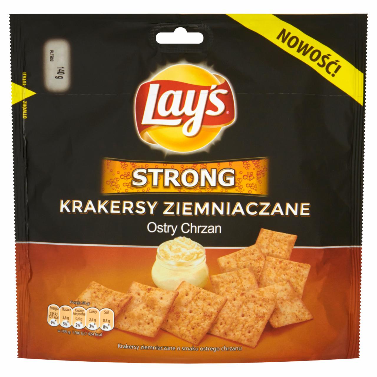 Zdjęcia - Lay's Strong Ostry Chrzan Krakersy ziemniaczane 140 g
