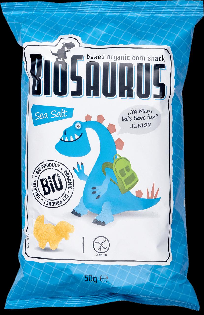 Zdjęcia - BioSaurus Ekologiczne pieczone chrupki kukurydziane o smaku soli morskiej 50 g