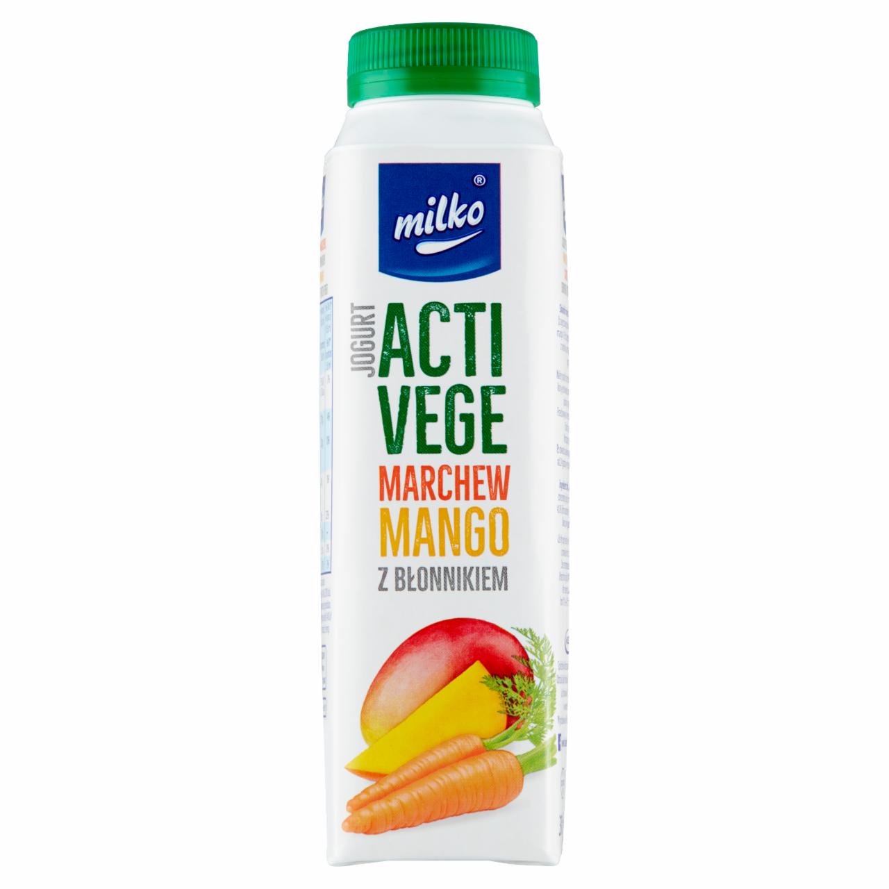 Zdjęcia - Milko Acti Vege Jogurt marchew mango z błonnikiem 330 ml
