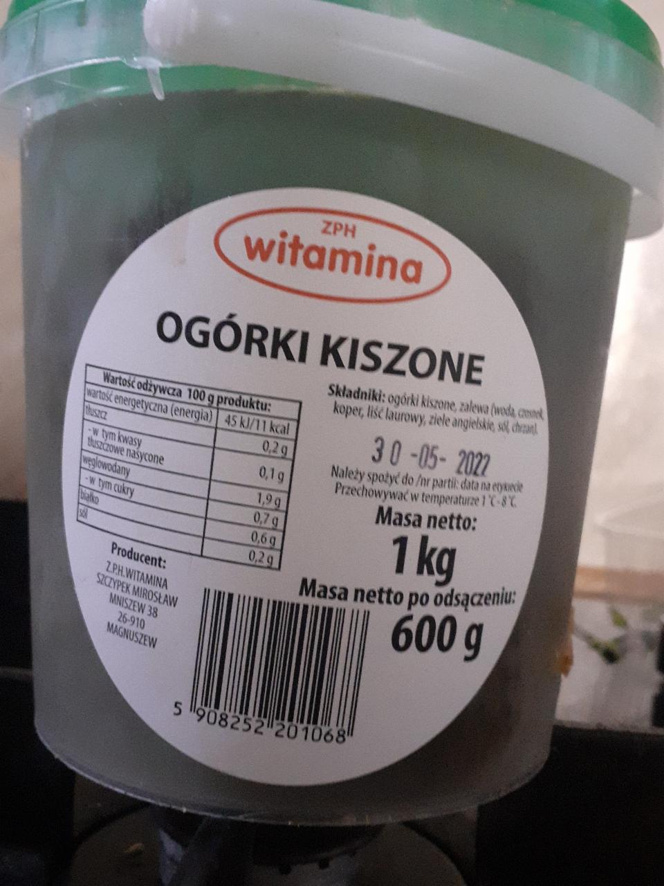 Zdjęcia - Ogórki kiszone witamina