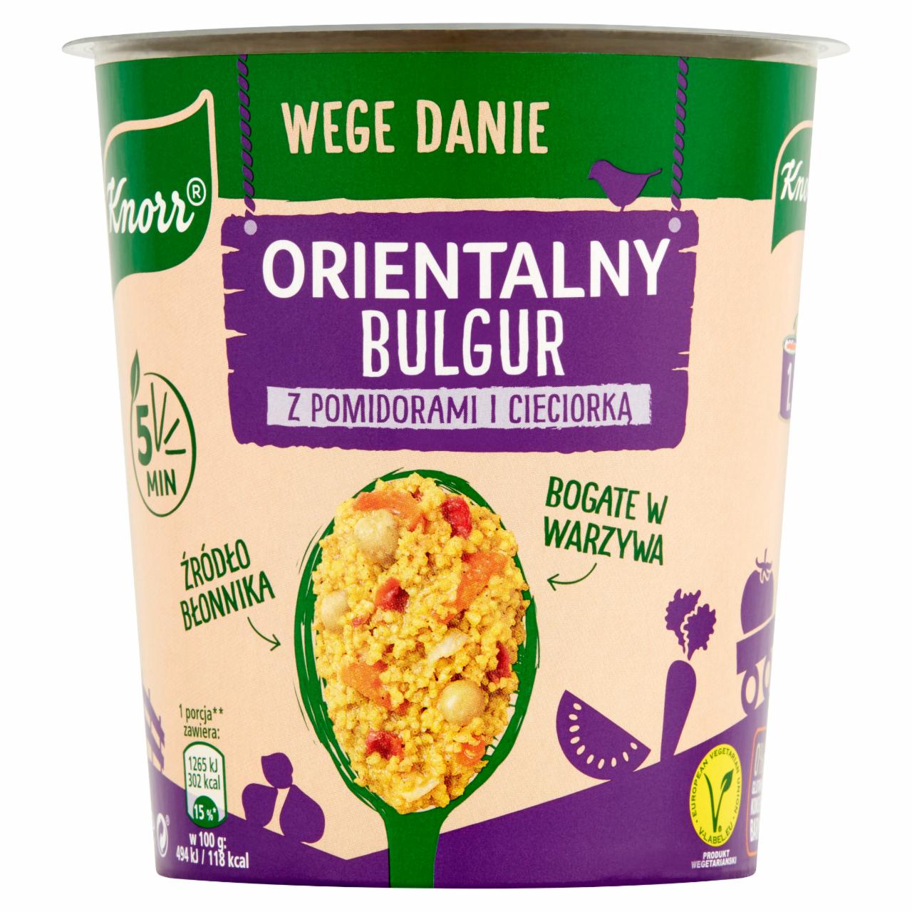 Zdjęcia - Knorr Wege danie Orientalny bulgur z pomidorami i cieciorką 71 g