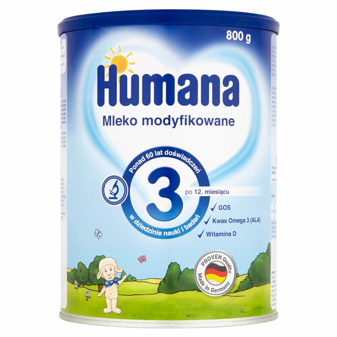 Zdjęcia - Humana 3 Mleko modyfikowane po 12. miesiącu 800 g